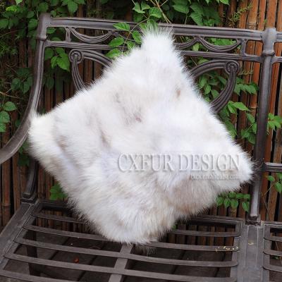 China CX-D-101C Handmade Fur Pillow Covers Real Hairy Fox Fur Cushion Cover For Home Decor for sale