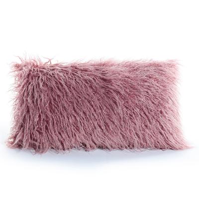 China CX-D-F-03 Winter Breathable Office Sofa Chair Faux Lamb Fur Cushion Home Decorative Faux Fur Pillows Cover for sale