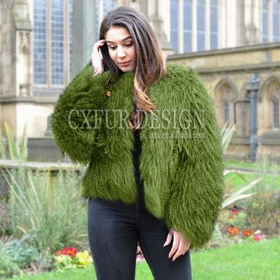 China CX-G-A-27N Breathable Winter Tibet Lamb Fur Jacket Wholesale Mongolian Real Fur Coat Women for sale