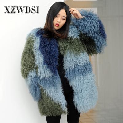 China Real Merino sheep fur coat women's lamb fur jackets wholesale style multicolor breathable CX-G-A-90A new for sale