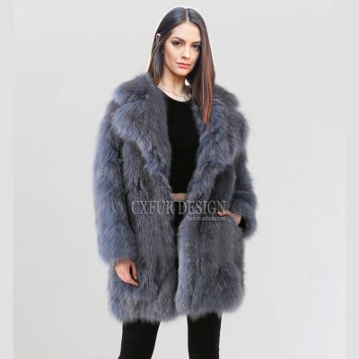 China CX-G-A-03A Breathable Fox Fur Coat Women Luxury Jacket Fashion Real Fur Thick Warm Overcoat 2020 for sale