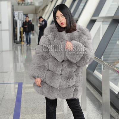 China CX-G-A-108B New Winter Style Breathable Fox Fur Jacket Fashion Real Fox Fur Coat for sale