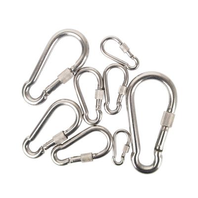 China Outdoor climbing a variety of styles are available 304 stainless steel spring hook safety buckle spring buckle for sale