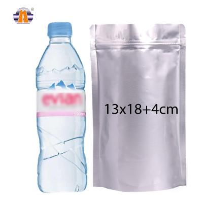 China 13*18cm Moisture Proof In Running Silver Plastic Packaging Zip Lock Food Aluminum Foil Holder Zipper Up Pouch Bag for sale