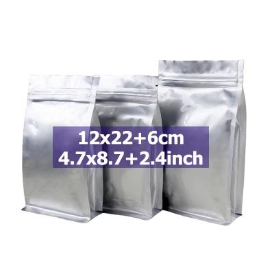 China Moisture Proof In Dry Bags By Running 12X22cm Food Packaging Aluminum Foil Ziplock Flat Bottom For Snacks Seeds Spices Plastic Zipper Bags for sale