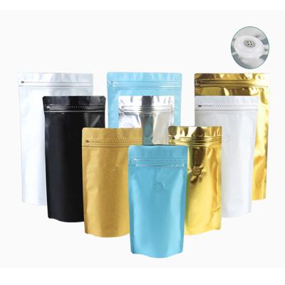 China Moisture Proof In Stock 2Lb 1kg 1000g 1 Kg Aluminum Foil Bean Bag Coffee Bag With Valve Matte Stand Up Zipper Aluminum for sale