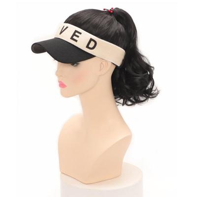 China Fashionable High Temperature Fiber Hairstyle Baseball Cap Synthetic With 30cm Wavy Hair Capdo Weave Fashion Style Synthetic Hair Wigs Ponytail Instant Wig for sale