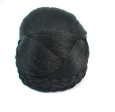 China Yaki Synthetic Hair Braided Bun Clip In Hair Bun For Women Donut Roll Wigs Faux Low Bun Braiding Hair for sale