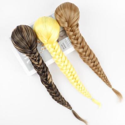 China New Silky Straight Wave Fashion Fishtail Braid Pony 40cm Synthetic Braid Braided Elastic Ponytail Stylish Wig Accessory for sale