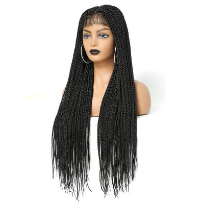 China Wholesale Synthetic Braided Lace Wig Box Braided Front Lace Wigs 30inch Long Lace Front Wig With Baby Hair for sale