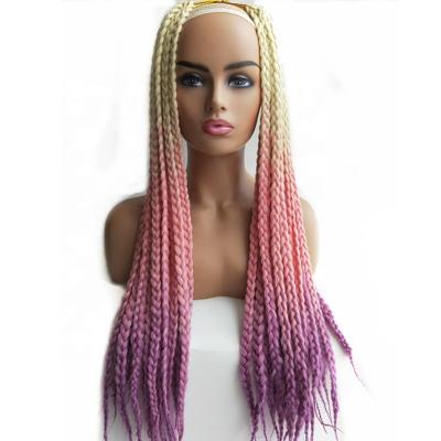 China Wholesale Synthetic Fiber Triangle Medium/Small 3s Box Braids Crochet Hair Extensions 24