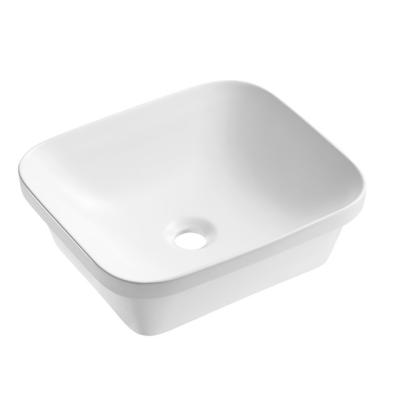 China Modern YUSHI  modern ceramic basin  vanity bathroom rectangular ceramic undermount wash art basin for sale