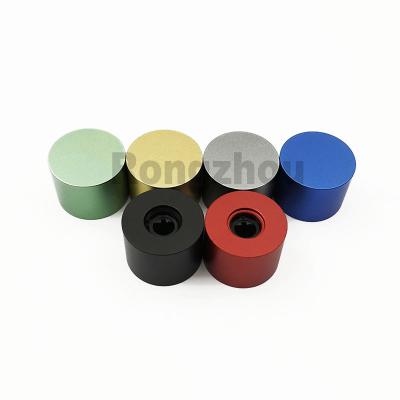 China Aluminum 22X16mm Colored Anodized Aluminum Metal Encoder Potentiometer Knob 6mm 6.4mm For Round Shaft for sale