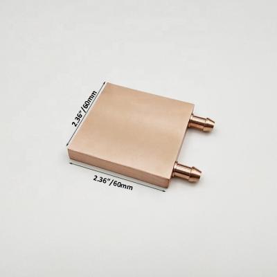 China Computer Case 60x60mm High Performance Channel Internal Copper Block Liquid Cooled Plate for sale