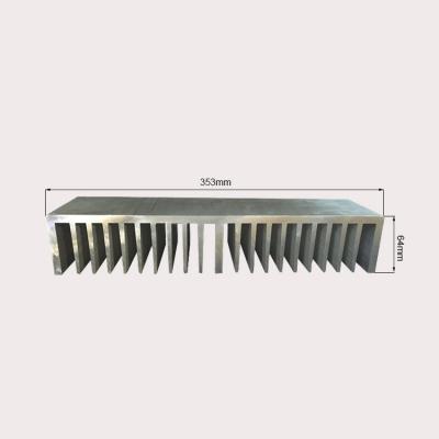 China Reduce Power Loss 353X64mm Extruded Aluminum Profile Amplifier Radiotor Tooth Radiator for sale