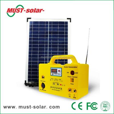 China SG1220W 20W Charging System Home Portable Mobile Solar Lighting with USB Speaker Solar Power System for sale