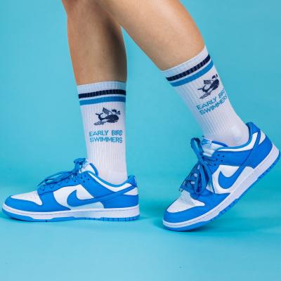 China Brand Antibacterial Antibacterial Custom Design White Calf Athletic Sport Running Socks With Cushion for sale