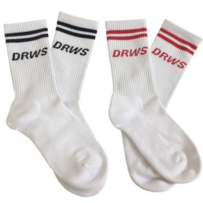 China Anti-Foul Anti-Foul DRWS 2 Pairs Men's Basketball Crew 2 Size Red/Black Sports Tennis Cushioned Stripes Quick Dry Socks for sale