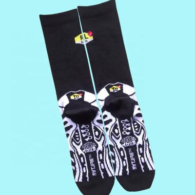 China Anti-Foul Anti-Foul Manufacturer Custom OEM Jacquard Socks Basketball Pattern Black Socks for sale