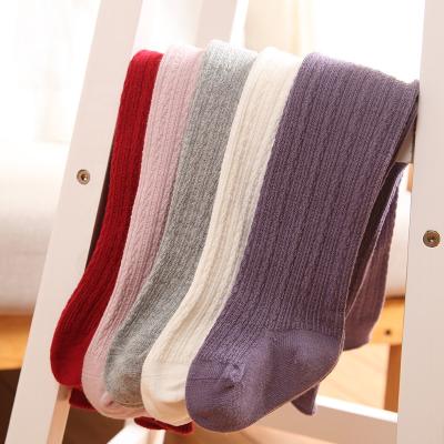 China Newborn Infant Girls Knitted Soft Solid Breathable Spring Winter Toddler Stocking Pantyhose Baby Girls Clothes Cotton Baby Tights for sale