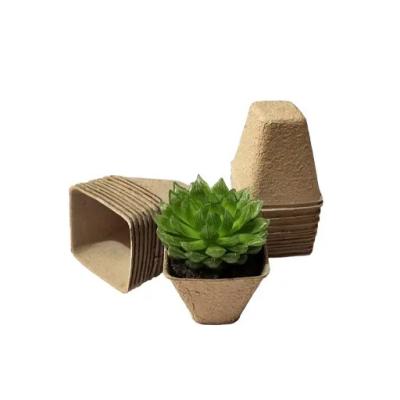 China Cardboard Pulp 8cm Degradable Square Gardening Seedlings Flower Paper Cup Pulp Seedling Cup Seedling Pot Degradable for sale