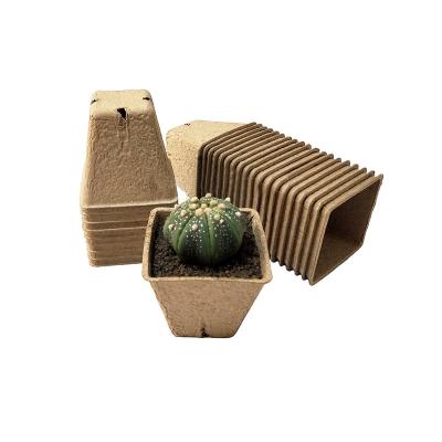 China Degradable Cardboard Pulp 6cm Square Garden Seedlings Flower Degradable Nutrition Bowl Pulp Seedling Pot 6cm Seedling Cup for sale