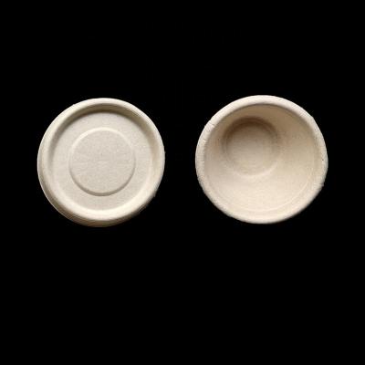 China Bagasse Pulp Sugar Cane Bamboo Decomposable Biodegradable Fiber Material White Bagasse 2oz Disposable Cups for sale