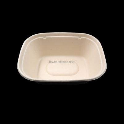 China Biodegradable Disposable 1300ml Sugar Cane Bagasse Pulp Salad Bowl Sets Bamboo Tableware Soup Bowl The Bio for sale