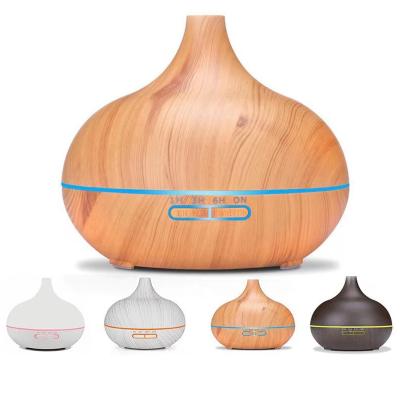 China 550ml Household Wood Grain Ultrasonic Cool Mist Humidifier with Nightlight Diffuser for Essential Oil Diffuser Moisture for sale