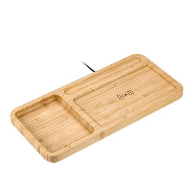 China Hot Selling Mobile Phone New Product Power 5W/10W Bamboo Wireless Charging Tray for sale