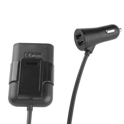 China 4 USB Port Car Rear Seat Single Fast Charging Mobile Front Charger For Mobile Phone for sale