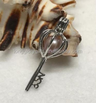 China Key Pearl Cage Pendant for Wish Pearl Key Pearl Cage Pendant,Hollow Silver Plated Pearl Cage Pendant-Make Your Own Necklace for sale