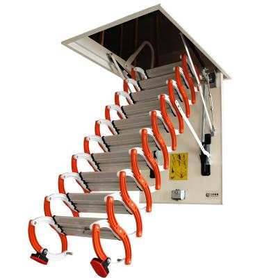 China Manual Hydraulic Folding Attic Control Attic Ceiling Wall Access Attic Ladder Folding Ladders 2021version for sale