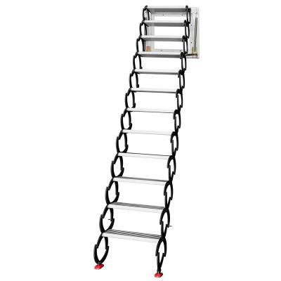 China Folding Ladders Carbon Steel Metal Retractable Ladder For Home Attic Step Ladder Folding Ladder Hinge (, Height 11ft) for sale