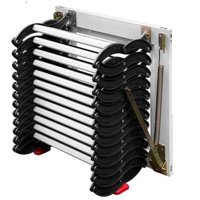 China Wall Mounted Telescopic Attic Ladder Carbon Steel Folding Ladders Home Pull Down Folding Stairs With Handrails 6.56ft-11ft for sale