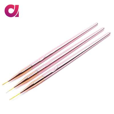 China Wholesale NAIL Factory Gold Nail Art Line Painting Brushes Thin Liner Drawing Pen Gel Tips Design Manicure Tool Kits for sale