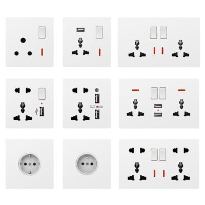 China Luxury Single Hotel UK Electric Power Wall Socket With USB White Gold Left Gray ODM OEM for sale