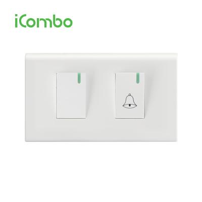 China Thailand Screw-in 1 Gang 2 Way Light Wall Switch And 1 Bright Strip Doorbell Switch Chime Jingle Indicate for sale