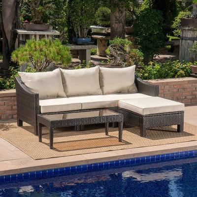 China Modern Hot Sale Backyard Furniture Garden L Shaped Lounge Set Rattan Corner Sofa Set For 2 /3 Seaters for sale