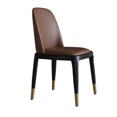 China Wholesale Cheap Modern Vintage Cowhide Faux Leather High End Lightweight Luxury Upholeste Four Dining Chairs For Living Room And Dress Room for sale