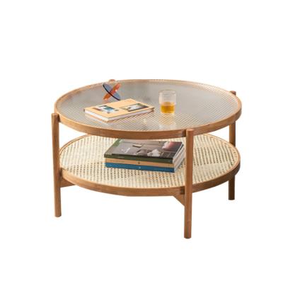 China Convertible coffee table clear weather rattan coffee wrapper living room glass and brass coffee table for sale