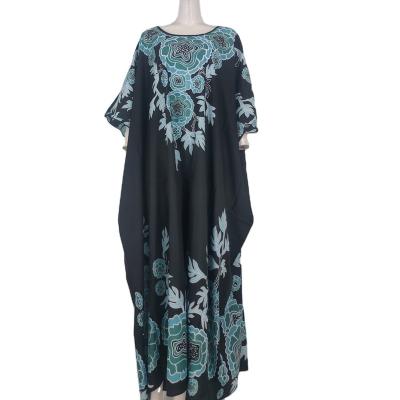 China New Women's Clothing Breathable European and American Printing Middle East Loose Dress Plus Size Muslim Long Dress for sale