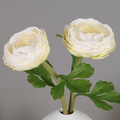 China Wholesale Simple ZERO Persian Ranunculus Artificial Flower Decoration Stem Silk Peonies for sale