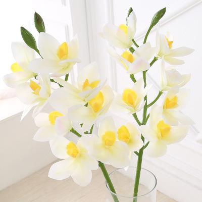 China office home wedding decoration YI with you ZERO hot sale high quality direct factor silk heads 8 flower artificial orchid for wedding party office home decoration for sale