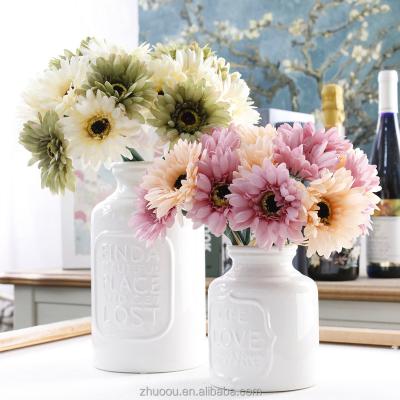 China Celebration / Deco Home Decoration Gerbera Silk Flower Artificial Gerber Daisy Flowers Bunch For DIY Wedding Party for sale