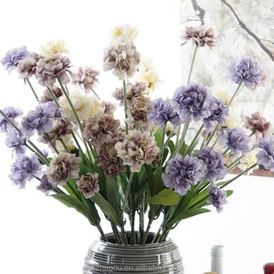 China Decoration European Style 5 Fork Artificial Carnation Flowers Decoration Tall Artificial Flowers For Home Office for sale