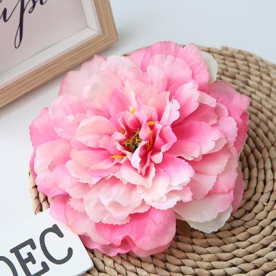 China ZHUOOU Fabric Decorative Silk Peony Head Flowers 16cm Artificial Peony Flower Head Decor for sale