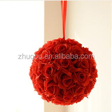 China Hot Sale Large Rose Artificial Silk Flower Wedding Decoration Bball Rose Ball for Wedding Decoration for sale