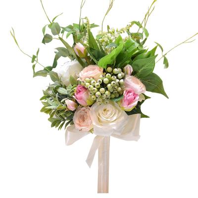 China ZHUOOU Simple Wedding Bouquet Artificial Flower Bridal Bouquet for sale