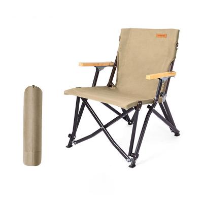 China Outdoor Wild Canvas Camp Canvas Outdoor Folding Chair Fur Seal Solid Wood Convenient Camping Chair for sale